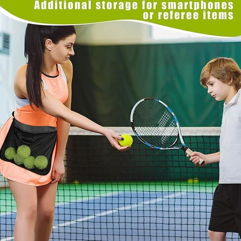 2Pcs Tennis Ball Band Holder Pickleball Ball Waist Bag with Adjustable Belt,Tennis Balls Holder Waist Pouch Carrier Holding 8 Tennis or Pickleball for Cycling,Golf(black,Size:13.68 x 10.63inch) in Kuwait