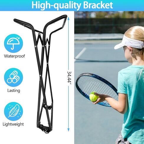 قادوس كرة تنس قابل للطي، يحمل 170 كرة، وعاء كرة تنس ذو سعة كبيرة مع عجلات لتدريب البيسبول على كرة البيسبول in Kuwait