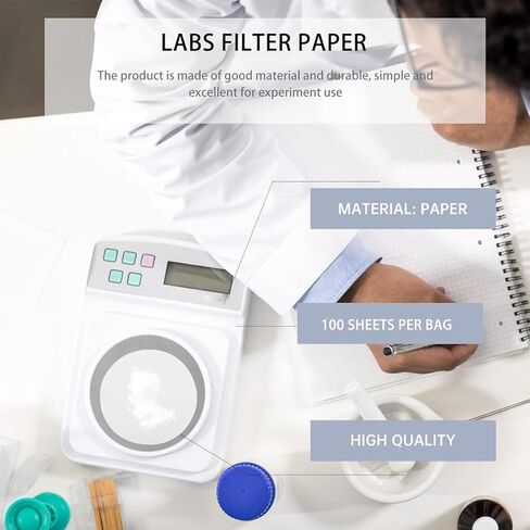 Round Qualitative Filter Paper, Ashless, 8cm, Medium Flow Rate for Laboratory Filtration, Chemistry, Biology, Food Testing, 100 Sheets,Medium Speed,8cm（100pcs） in Saudi Arabia