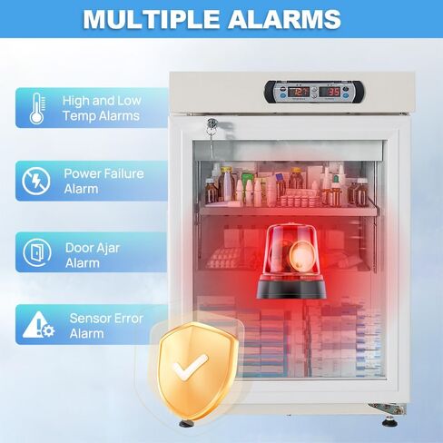 1.77Cu. Ft, 2-8℃ Countertop Compact Vaccine Commercial All-refrigerator, Lab Refrigerator, Designed for Pharmacy, Medicine, Vaccine Storage,Glass Door, Automatic Defrost, Digital Thermostat in Kuwait