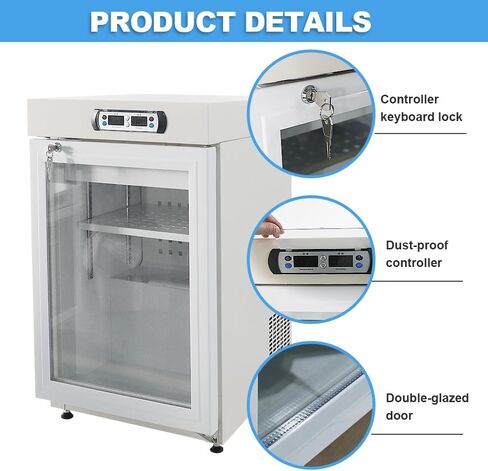1.77Cu. Ft, 2-8℃ Countertop Compact Vaccine Commercial All-refrigerator, Lab Refrigerator, Designed for Pharmacy, Medicine, Vaccine Storage,Glass Door, Automatic Defrost, Digital Thermostat in Kuwait