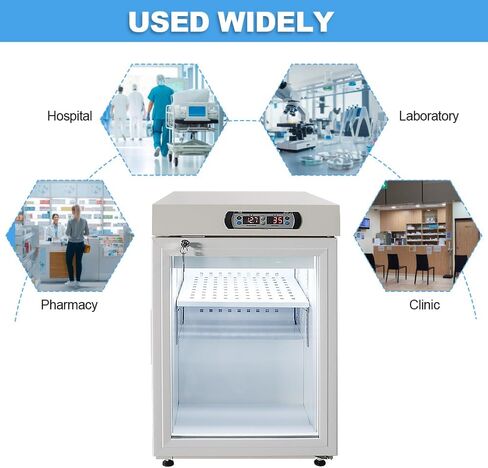 1.77Cu. Ft, 2-8℃ Countertop Compact Vaccine Commercial All-refrigerator, Lab Refrigerator, Designed for Pharmacy, Medicine, Vaccine Storage,Glass Door, Automatic Defrost, Digital Thermostat in Kuwait