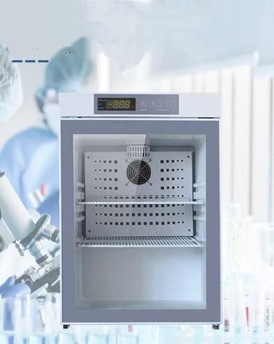 HNZXIB 4.6 cu ft 2-8℃ Medical Laboratory Refrigerator with Lock Led Light Medical Lab Fridge Refrigerator 80W Electrically Heated Tempered Glass Door High Low Temperature Alarm Auto-defrosting 110V in Saudi Arabia