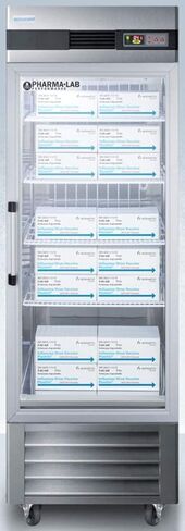 Summit Appliance ARG23ML Pharma-Vac Performance Series 23 Cu.Ft. Upright Pharmacy Refrigerator with Glass Door, Automatic Defrost, Digital Thermostat and Stainless Steel Cabinet in Kuwait
