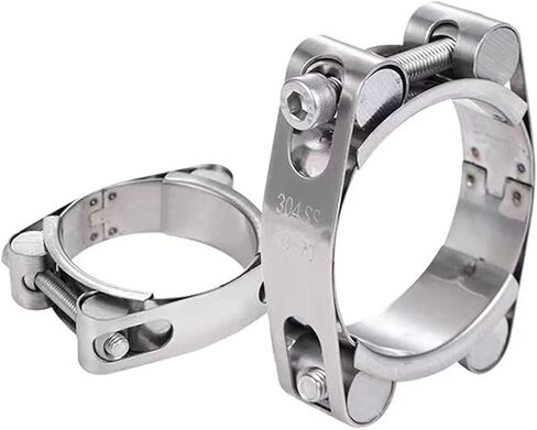 2pcs T-Bolt Hose Clamp Stainless Steel Double-head Strong Throat Clamp Exhaust Pipe Clamp Repair Tool For Turbo Pressure Hoses(45-55mm) in Saudi Arabia