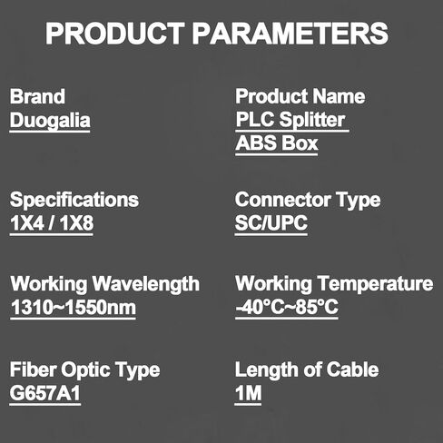 SC/UPC PLC Fiber Optic Splitter 1x8, Optic Fiber Splitter for Home Wiring, LAN, Network Rooms, Fiber Distribution Box in Saudi Arabia