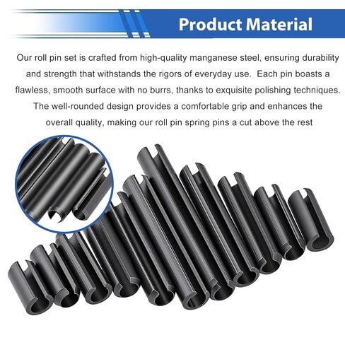 230 قطعة لفة دبوس مجموعة SAE 1/16 5/64 3/32 1/8 5/32 3/16 7/32 1/4 5/16 3/8 بوصة لفة دبابيس مجموعة متنوعة لتحسين المنزل إصلاح السيارات in Kuwait