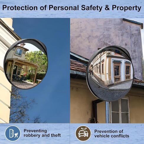 24" Unbreakable Convex Traffic Mirror – Adjustable Bracket, Wide-Angle Security Mirror for Retail Store, Garage, Warehouse, Blind Spot, Office, Parking Lot, Blind Spots Outdoor in Saudi Arabia