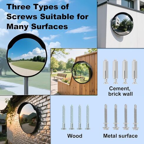 24" Unbreakable Convex Traffic Mirror – Adjustable Bracket, Wide-Angle Security Mirror for Retail Store, Garage, Warehouse, Blind Spot, Office, Parking Lot, Blind Spots Outdoor in Saudi Arabia