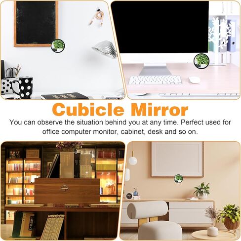 4Pack Office Desk Mirror, Adjustable Desk Mirror Office Cubicle, 2"Stick-On Monitor Mirrors to See Behind You in Saudi Arabia