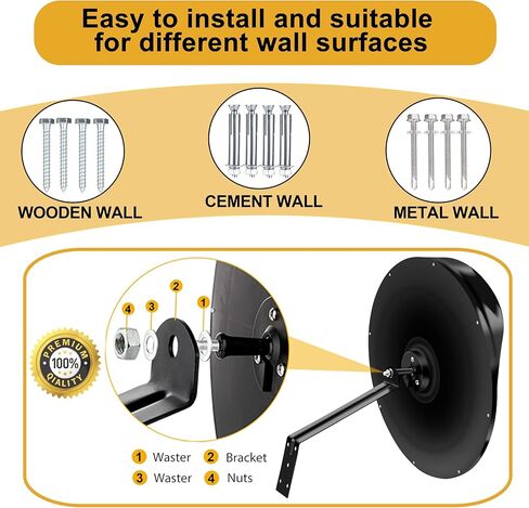 FYNPORT COVER 18’’ Convex Security Mirror – 180° Wide-Angle Blind Spot Coverage, Adjustable Mounting Bracket for Garage, Warehouse, Office, Driveways – Traffic Mirror for Home & Business Security in Saudi Arabia