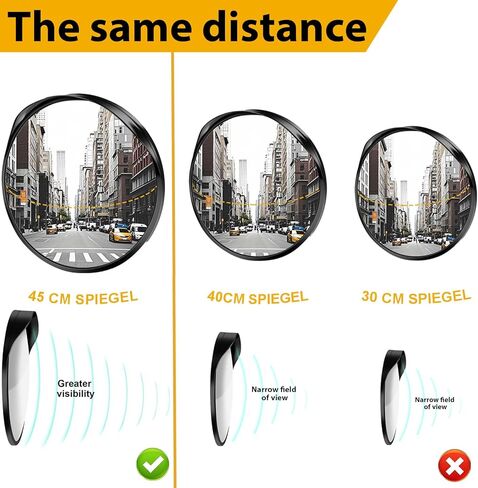 FYNPORT COVER 18’’ Convex Security Mirror – 180° Wide-Angle Blind Spot Coverage, Adjustable Mounting Bracket for Garage, Warehouse, Office, Driveways – Traffic Mirror for Home & Business Security in Saudi Arabia