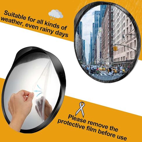 FYNPORT COVER 18’’ Convex Security Mirror – 180° Wide-Angle Blind Spot Coverage, Adjustable Mounting Bracket for Garage, Warehouse, Office, Driveways – Traffic Mirror for Home & Business Security in Saudi Arabia