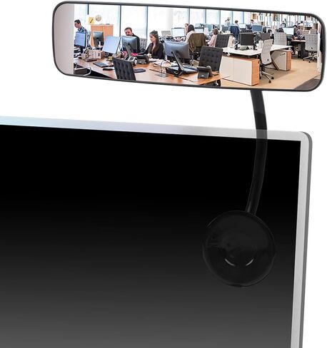 Cubicle Mirror to See Behind You – Adjustable Monitor Rear View Mirror for Office Desk, Personal Security & Privacy, Fits PC Monitors or Cubicle Walls in Kuwait