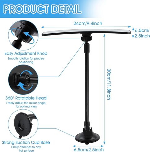 Cubicle Mirror to See Behind You – Adjustable Monitor Rear View Mirror for Office Desk, Personal Security & Privacy, Fits PC Monitors or Cubicle Walls in Kuwait