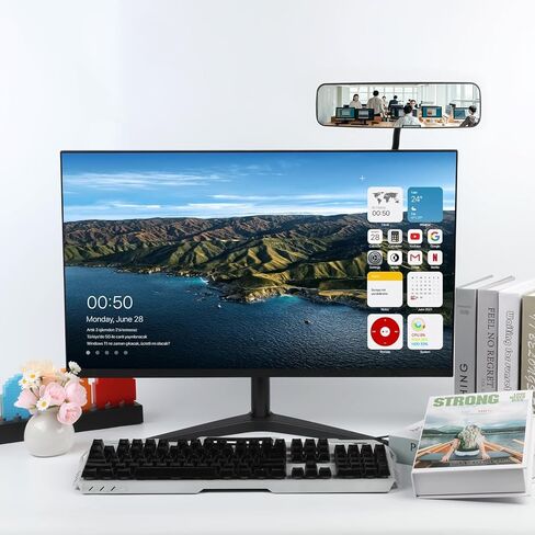 Cubicle Mirror to See Behind You – Adjustable Monitor Rear View Mirror for Office Desk, Personal Security & Privacy, Fits PC Monitors or Cubicle Walls in Kuwait