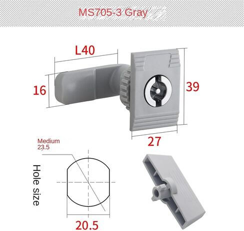 Lock MS705-3 Zinc Alloy/Plastic Electric Cabinet Door Lock Straight Tongue Distribution Box Lock 1Pcs(Ms705-3 Gray) in Saudi Arabia