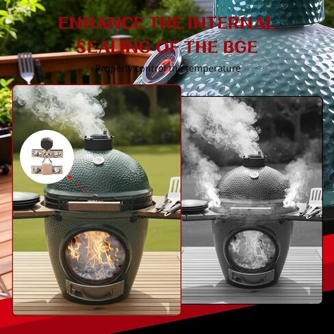 Vankey Latch Assembly for Large Big Size Green Egg, Zinc Alloy Hinge Band Latch Assembly Replacement Parts to Improve Seal, Compatible with Fiberglass Gasket, One-Handed Operation in Kuwait