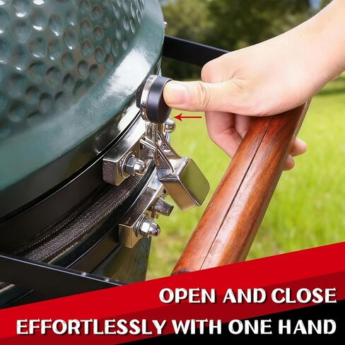 Vankey Latch Assembly for Large Big Size Green Egg, Zinc Alloy Hinge Band Latch Assembly Replacement Parts to Improve Seal, Compatible with Fiberglass Gasket, One-Handed Operation in Kuwait