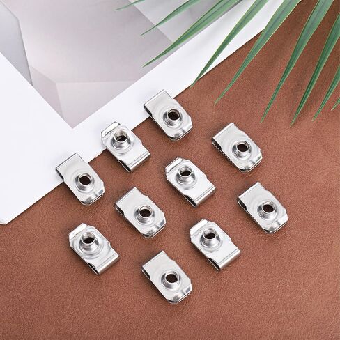40 PCS 1/4"-20 Stainless Steel Regular Extruded U Nuts, U-Style Clip-On Nut Sliver Stainless Steel U-Type Fasteners in Saudi Arabia