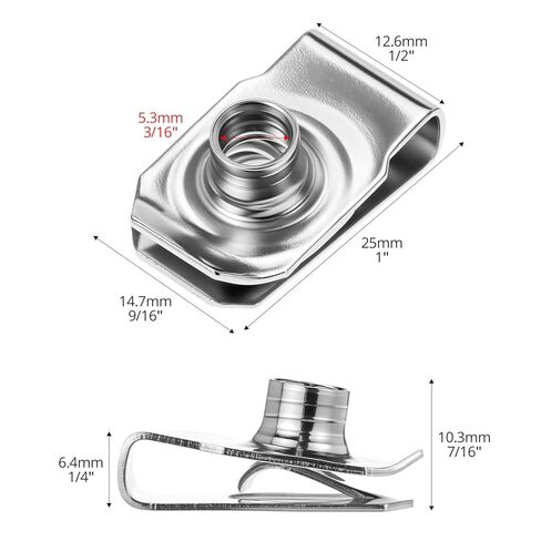 40 قطعة من QWORK 1/4"-20 U-Nuts من الفولاذ المقاوم للصدأ مقذوف على شكل حرف U - مثبتات مترابطة شديدة التحمل لدرع سبلاش ممتص الصدمات ودعم الرادياتير - مشابك سرعة السيارات in Saudi Arabia