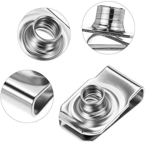 40 قطعة من QWORK 1/4"-20 U-Nuts من الفولاذ المقاوم للصدأ مقذوف على شكل حرف U - مثبتات مترابطة شديدة التحمل لدرع سبلاش ممتص الصدمات ودعم الرادياتير - مشابك سرعة السيارات in Saudi Arabia