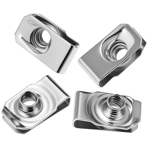 40 قطعة من QWORK 1/4"-20 U-Nuts من الفولاذ المقاوم للصدأ مقذوف على شكل حرف U - مثبتات مترابطة شديدة التحمل لدرع سبلاش ممتص الصدمات ودعم الرادياتير - مشابك سرعة السيارات in Saudi Arabia