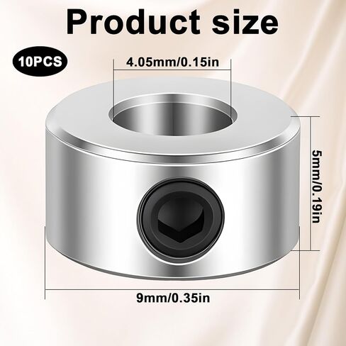 10PCS Set Screw Collars 4.05mm Bore Shaft Collars, Landing Gear Stopper Wheel Collar for Automotive Machinery Tools Home Improvement Landing Gear Stopper Wheel Collar (9mm OD, 5mm Width) in Kuwait