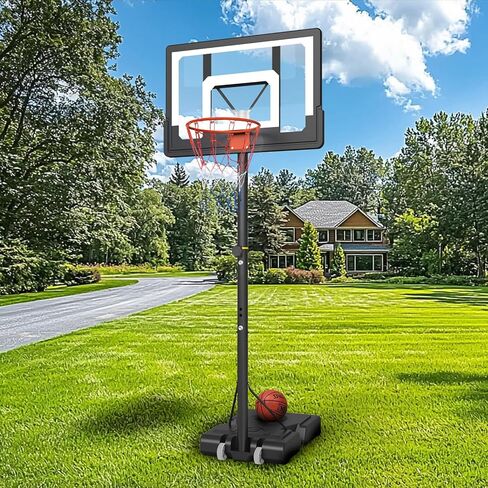 GORISE Basketball Hoop Outdoor, Height Adjustable, Portable Basketball Hoop & Goal with Fillable Base & 2 Wheels, Backboard for Backyard/Driveway/Indoor in Saudi Arabia