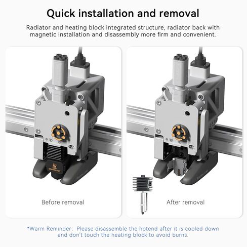 4-Pack Upgraded Hotend Kit for Bambu Lab A1/A1 Mini 3D Printer – 0.2/0.4/0.6/0.8mm Hardened Steel Nozzles, Magnetic Quick-Swap Design, 500°C High-Temp Resistance, Compatible with PLA/ABS/PETG/TPU in Kuwait