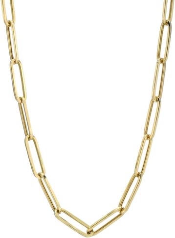 Italian 14K Solid Yellow Gold Paperclip Chain Necklace for Men & Women with Lobster Claw Clasp Italian 14K Real Gold Jewelry (2MM-4MM) in Kuwait