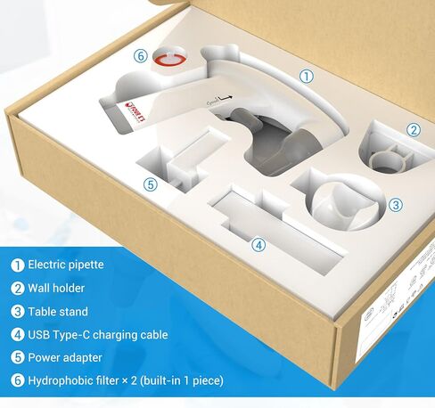 FOUR E'S SCIENTIFIC Electric Pipette Controller 0.1-100mL, Automatic Motorized Pipette Filler with LCD Screen, Adjustable Speed in Kuwait