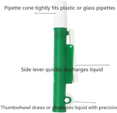 10ml Plastic Green Pipette Pump Filler Laboratory Pipette 10ml Pipette Pipet Pump in Saudi Arabia