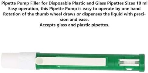 10ml Plastic Green Pipette Pump Filler Laboratory Pipette 10ml Pipette Pipet Pump in Saudi Arabia