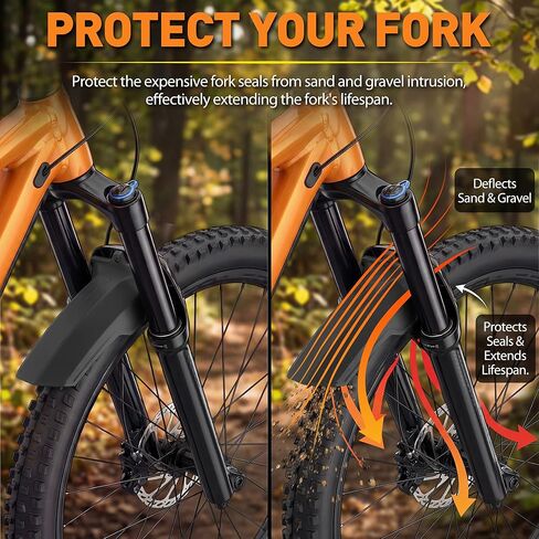 Dreyoo 2 Pack Mountain Bike Fenders Compatible with RockShox Zeb/Domain, MTB Mud Guard with Bolt On Design, Durable Protection Against Mud, Water & Trail Debris in Saudi Arabia