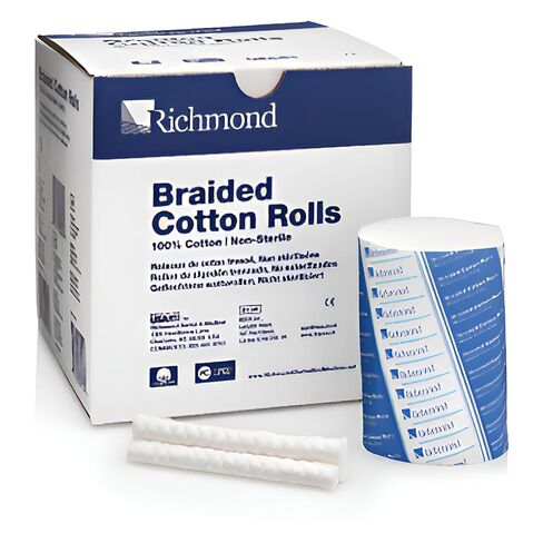 201210 Braided Cotton Roll, Non-Sterile, 5/16" Diameter, 1-1/2" Length, Small (Pack of 2000) in Saudi Arabia