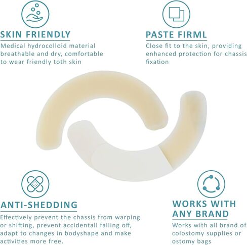 20PCS Ostomy Barrier Strips, Elastic Hydrocolloid Skin Barrier Tape for Colostomy & Ileostomy Care – Universal Ostomy Supplies for Secure Seal & Leak Prevention in Saudi Arabia