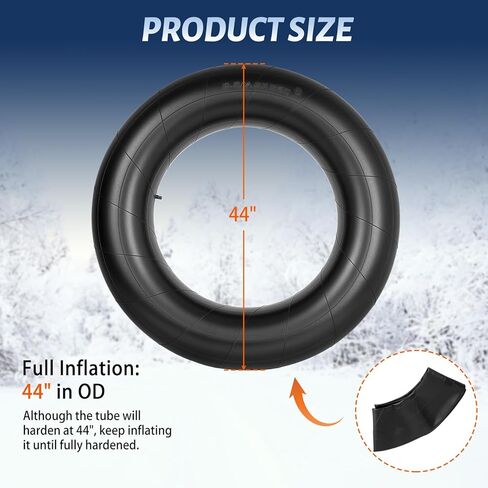 44 Inch Snow Inner Tube 2 Pack, Snow Tube for Snow Sledding and River Floating, Inflatable Butyl Rubber Snow Tube Heavy Duty, Innertubes for Snow Tubing, Pool Closing and Whitewater Adventures in Kuwait