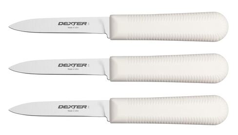 Dexter-Russell S104-3RYG، مجموعة سكاكين التقشير Sani-Safe®، 3 عبوات من 3 قطع بمقابض بيضاء، سكاكين إعداد عالية التحكم للفواكه والخضروات، شفرات دقيقة خفيفة الوزن للمطابخ الاحترافية in Saudi Arabia