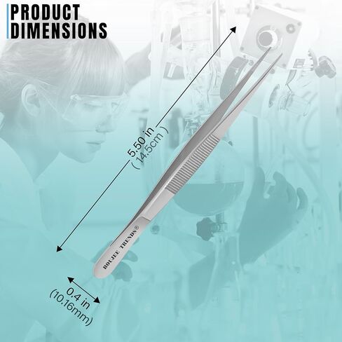 ملقط تلبيس عالي الدقة من الفولاذ المقاوم للصدأ مع نقطة مسننة قوية ومستقيمة لاستخدام أدوات مهندس مختبرات للاستخدام الفني العلمي متعدد الأغراض (6 بوصة) in Kuwait