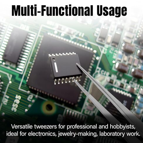 ملقط تلبيس عالي الدقة من الفولاذ المقاوم للصدأ مع نقطة مسننة قوية ومستقيمة لاستخدام أدوات مهندس مختبرات للاستخدام الفني العلمي متعدد الأغراض (6 بوصة) in Kuwait