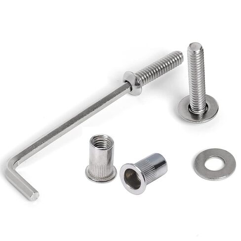 Stainless Steel 1/4-20 Rivet Nuts and Bolts 3/4" Button Head Socket Cap Screws 1/4-20 Flat Washers Rivnut Threaded Nutsert 30-Set in Kuwait