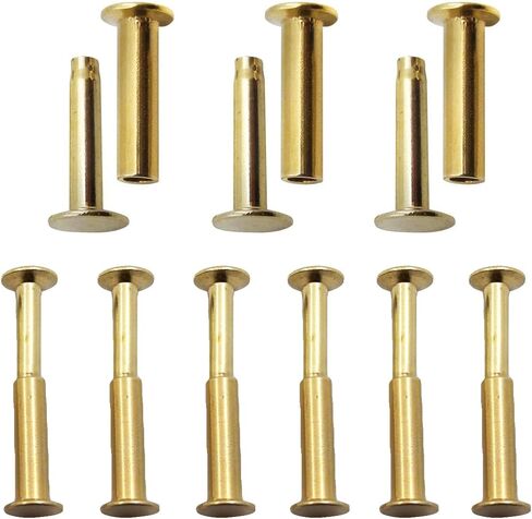 9 Sets Kitchen Knife Handle Rivet Screw Brass 5/16" x 1/2" Fixing Pin Nuts for Cutlers Cutlery Chef Knives Cutter Wooden Grip Fastener Fixer Nail Replacement Repair DIY Tools Accessories in Saudi Arabia