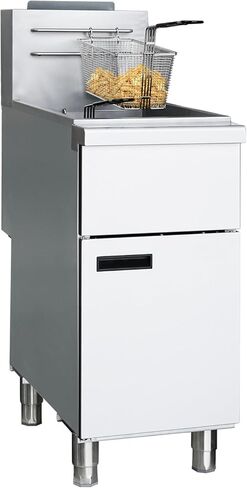 مقلاة عميقة تعمل بغاز البروبان التجاري بثلاثة أنابيب سعة 90.000 وحدة حرارية بريطانية - سعة الزيت 40 رطلًا مقلاة غاز LP للمطاعم، تحكم في الحرارة 200 درجة فهرنهايت - 400 درجة فهرنهايت، CSA in Kuwait