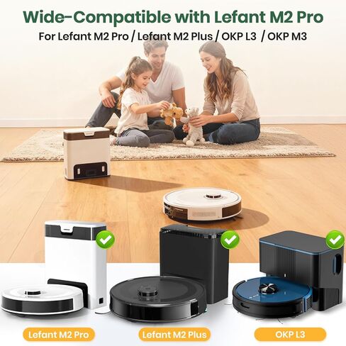 16 Pack M2 Plus Dust Bags Compatible with Lefant M2 Pro M2S Pro M2 Plus Robot Vacuum Bags 2.6L Large Capacity Heavy Duty Bags for Home Vacuum in Saudi Arabia