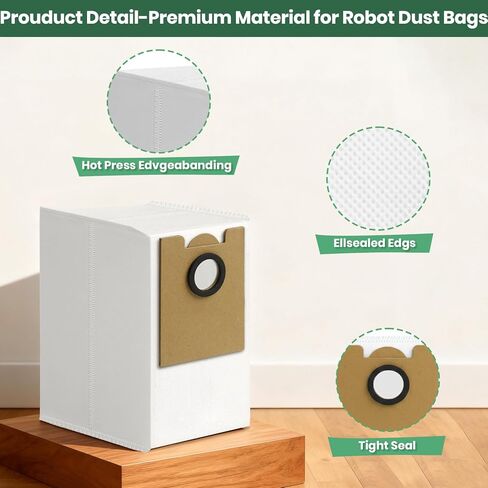 16 Pack M2 Plus Dust Bags Compatible with Lefant M2 Pro M2S Pro M2 Plus Robot Vacuum Bags 2.6L Large Capacity Heavy Duty Bags for Home Vacuum in Saudi Arabia