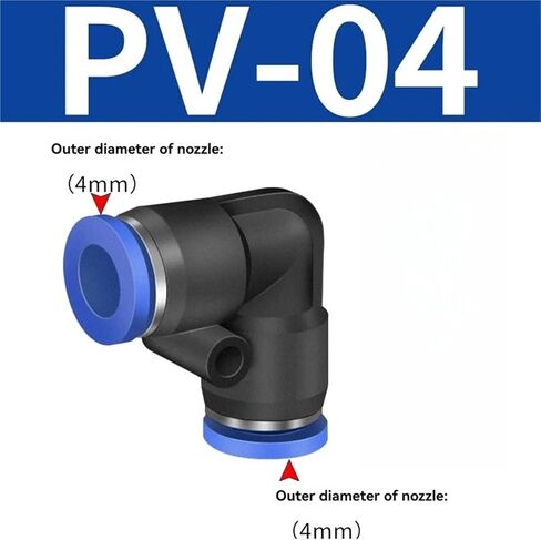 PV PU Pneumatic Fittings Connector Tube Hose Couplings Joint 4/6/8/10/12/16mm Push In 100Pcs(PV4) in Saudi Arabia