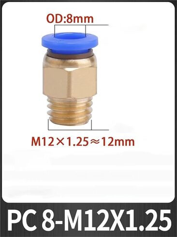 أنابيب هواء M12X1.75- M6 M8 M10 M12 موضوع هوائي موصل خرطوم الإفراج السريع PC 4 6 8 مللي متر أنابيب 1 قطعة (PC8-M12X1.25) in Kuwait