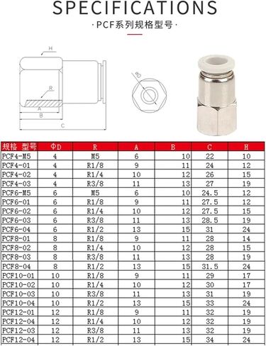PC/PCF/SL/PL موصل هوائي 4 مللي متر 6 مللي متر موضوع 1/8 "1/4 3/8 1/2" تركيبات خرطوم 1 قطعة (4-01 ، SL) in Kuwait