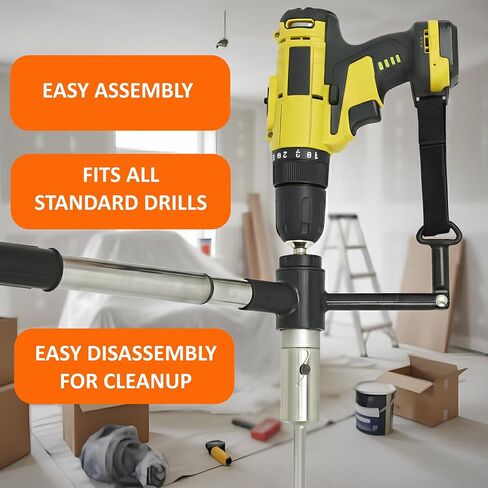 ملحق مثقاب لخلاط الأسمنت والخرسانة من مايتي فاين - مجداف خلط فولاذي شديد التحمل للملاط والجص والجص - لقمة خلط حلزونية لدلاء سعة 5 جالون - خلاط طين وطلاء الجدران الجافة المقاوم للصدأ in Kuwait